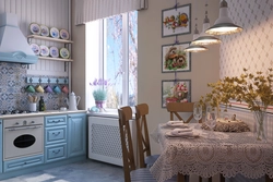 Wallpaper for kitchen in Provence style photo