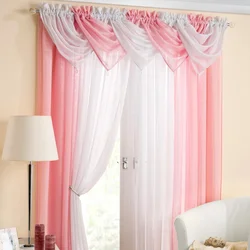 Pink curtains for the bedroom photo