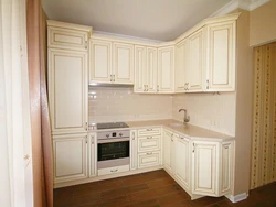 White MDF kitchen in the interior