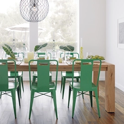 Mint chairs in the kitchen interior