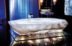 Bathtubs made of artificial stone in the interior photo