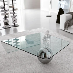 Glass Coffee Table In The Living Room Interior