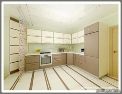 Фото кухни бежевый пол