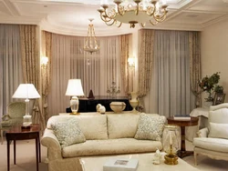 Living room interior wallpaper chandeliers