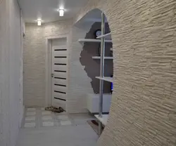 Plaster with stone in the hallway photo