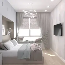 Interior of a bright bedroom 14 sq m