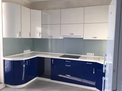 Photo Of Kitchen Top White Bottom Blue Top