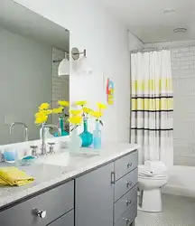 What colors go with white in a bathroom interior