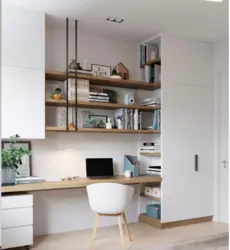 Компьютерный стол на кухне дизайн