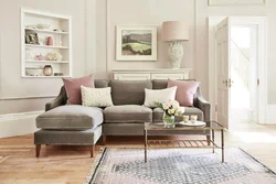 Combination with beige in the living room interior