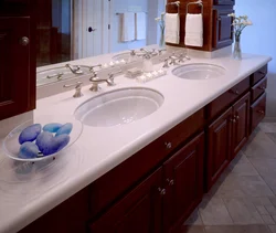 Built-in countertop in the bathroom photo