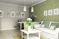 Kitchen living room in olive color design