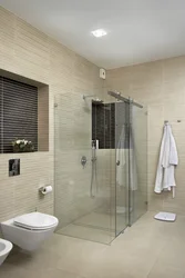 Bathroom With Shower Without Cabin Design Photo