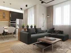 Studio apartment with two windows design options
