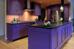 Purple wallpaper for kitchen photo