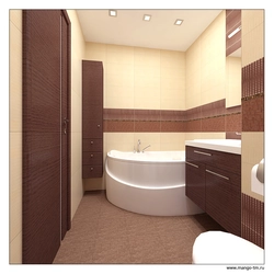 Дизайн ванной с коричневым полом