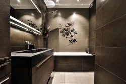Bathroom Design With Brown Floor