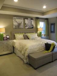 Bedroom design in olive tones