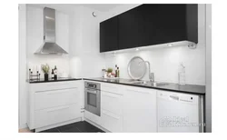 Photo of black kitchen top white