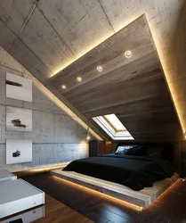 Дызайн спальні з касым дахам