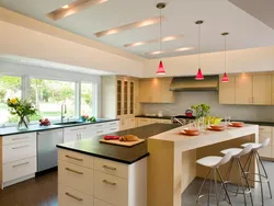 Дизайн потолков и полов кухня