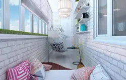 Дизайн балкона в квартире в кирпичном доме