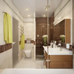 Bathroom with toilet design 6 sq m in modern style