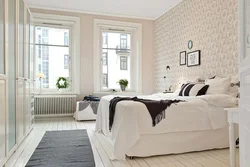 Дизайн стен спальни в белых тонах