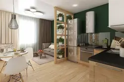 Living room combined with kitchen in a small house photo