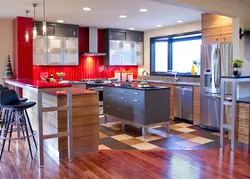 What flooring is in the kitchen interior