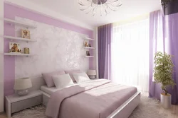 Purple wallpaper in the bedroom photo