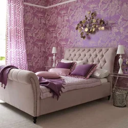 Purple Wallpaper In The Bedroom Photo