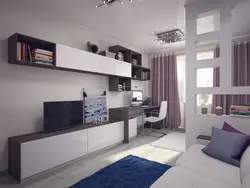 Bedroom and living room in one room 16 sq m photo