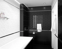 Черно белая ванная дизайн фото