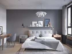 Bedroom in shades of gray design photo