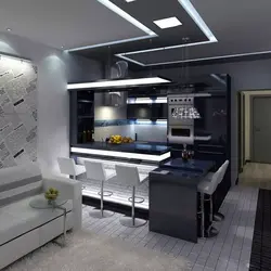 Кухня гостиная 25 кв м дизайн в современном стиле