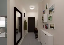 Dar koridor fotoşəkili olan bir mənzildə koridorun daxili dizaynı