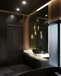 Dark bathroom and toilet design