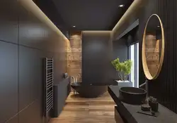 Dark bathroom and toilet design