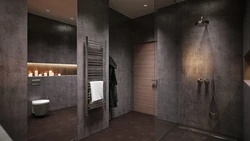 Темный Дизайн Ванной И Туалета