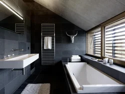 Dark Bathroom And Toilet Design