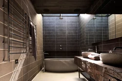 Dark bathroom and toilet design