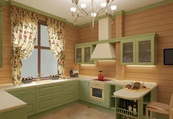 Кухни фото дизайн в деревянном доме на даче
