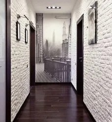 Brick walls in the hallway photo