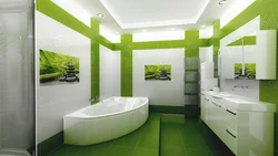 Green bathroom interior