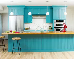 Kitchens in turquoise tones interior photo