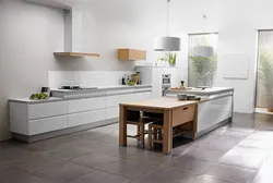 Photo Of A Kitchen Without Wall Cabinets