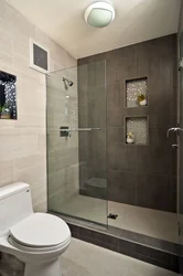 Bathroom Design With Toilet And Shower With Tray