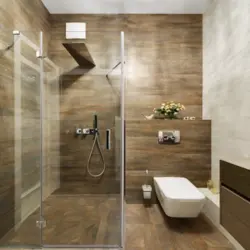 Дәретхана және науа бар душ бар ванна бөлмесінің дизайны