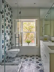 Design of a bathroom with a window in the house